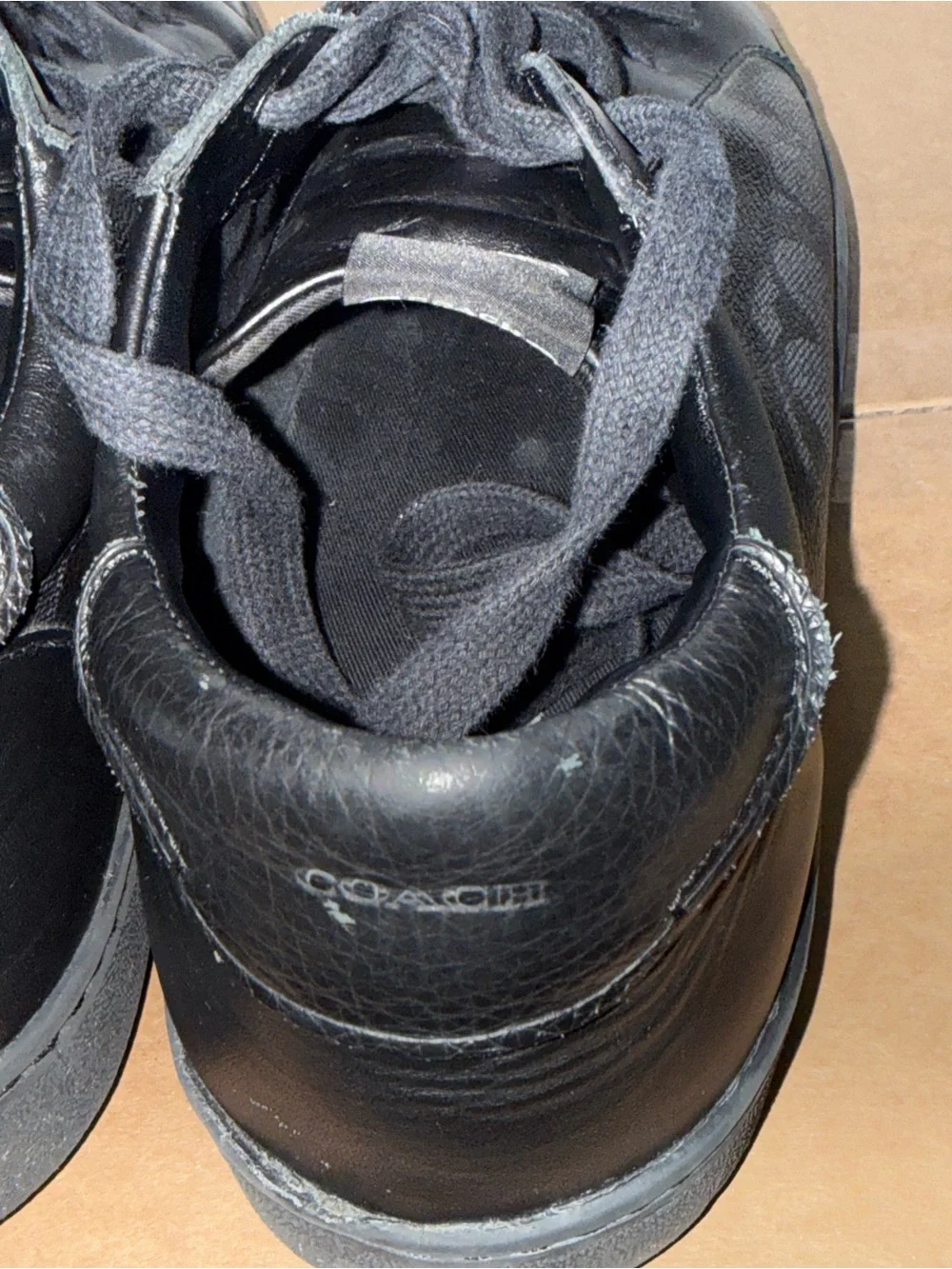 Coach Men's Black Leather Low-Top Sneakers